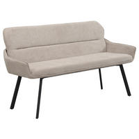 SITZBANK in Metall, Textil Taupe  - Taupe/Schwarz, MODERN, Textil/Metall (140/90/62cm) - MID.YOU