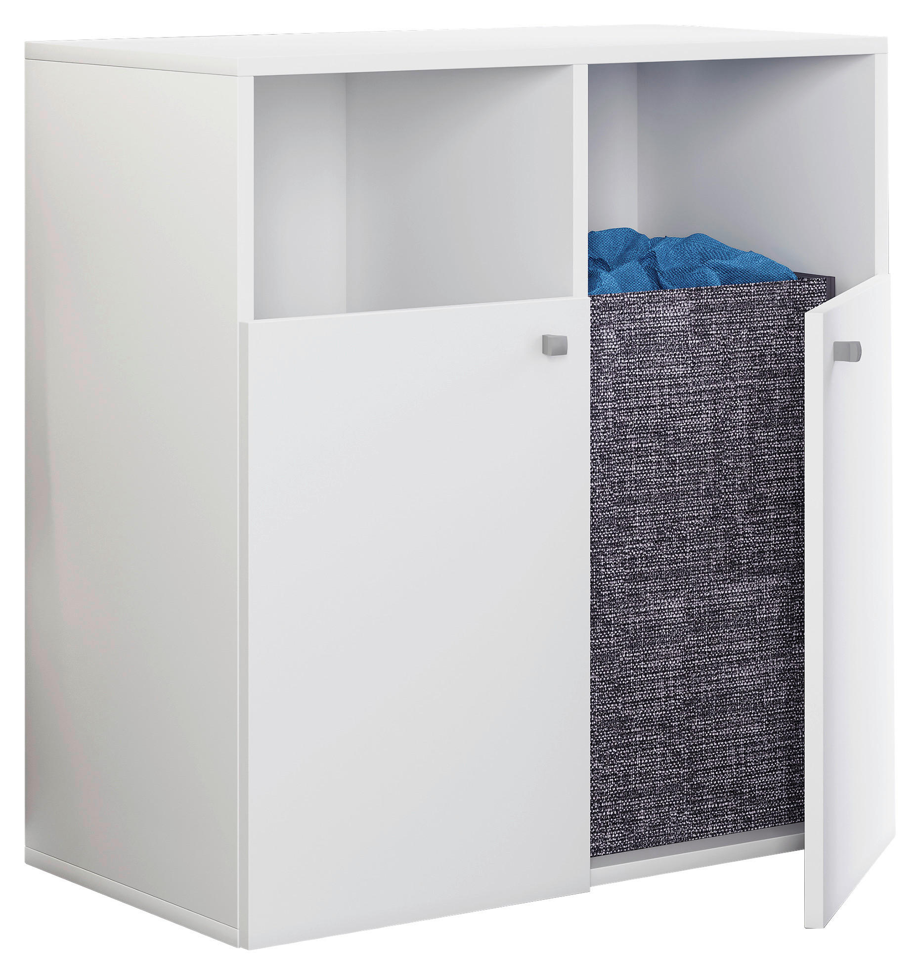 WÄSCHESCHRANK 80/74/39 cm  in Weiß  - Weiß/Grau, MODERN, Holzwerkstoff/Kunststoff (80/74/39cm) - MID.YOU