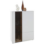 HIGHBOARD Weiß, Eichefarben  103/138/39 cm  - Eichefarben/Anthrazit, Design, Glas/Holz (103/138/39cm) - Johann Jakob