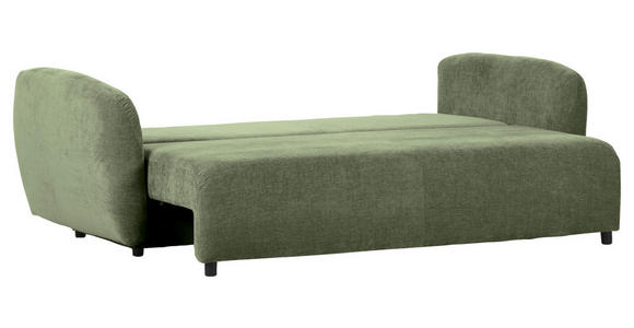 SCHLAFSOFA  mit Liegefunktion, Schlafen auf Sitzhöhe, Rücken echt Flachgewebe Olivgrün  - Schwarz/Olivgrün, KONVENTIONELL, Kunststoff/Textil (250/74/108cm) - Carryhome
