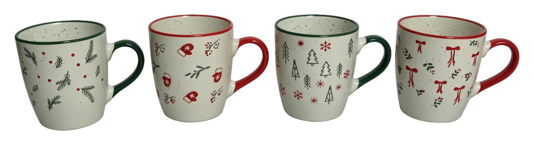 KAFFEEBECHER 190 ml  - Rot/Grün, Lifestyle, Keramik (190ml) - X-Mas
