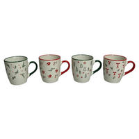 KAFFEEBECHER 190 ml  - Rot/Grün, Lifestyle, Keramik (190ml) - X-Mas