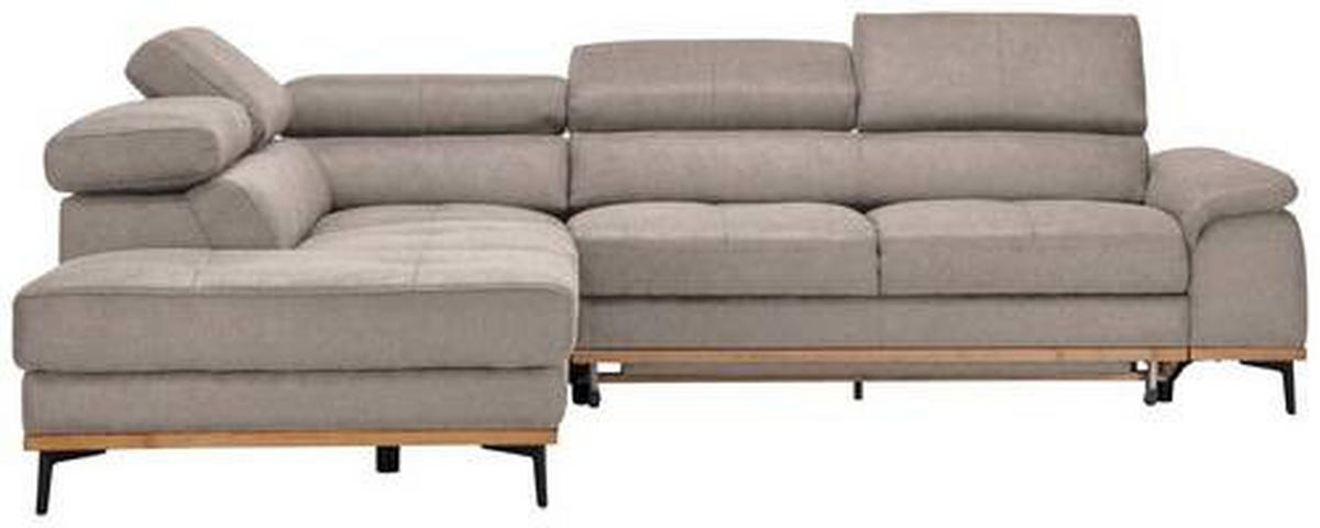 ECKSOFA in Webstoff Hellbraun  226/282 cm  - Hellbraun/Schwarz, Natur, Holz/Textil (226/282cm) - Novel