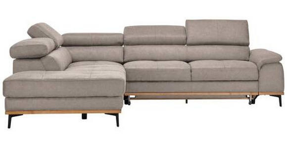 ECKSOFA Hellbraun Webstoff - Hellbraun/Schwarz, Natur, Holz/Textil (226/282cm) - Novel