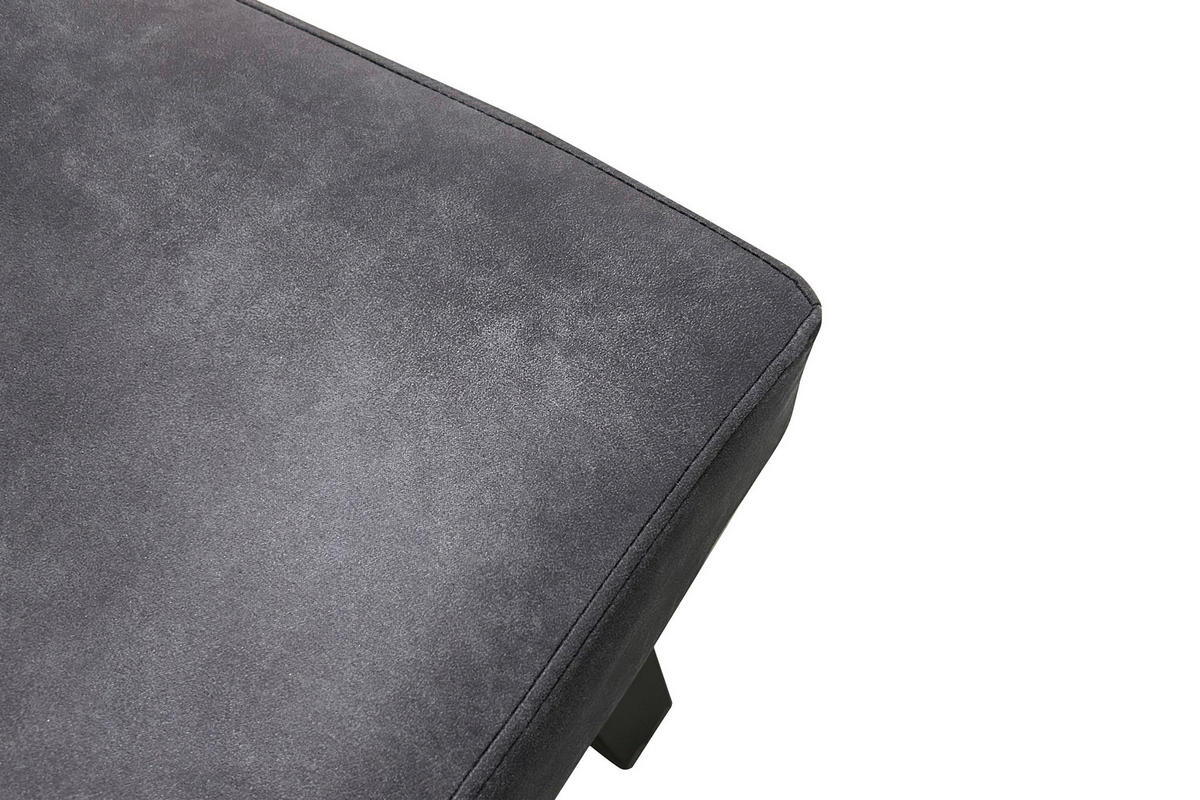 ECKBANK 181,5/125 cm Mikrofaser Anthrazit, Schwarz   - Anthrazit/Schwarz, Design, Textil/Metall (181,5/125cm) - MID.YOU