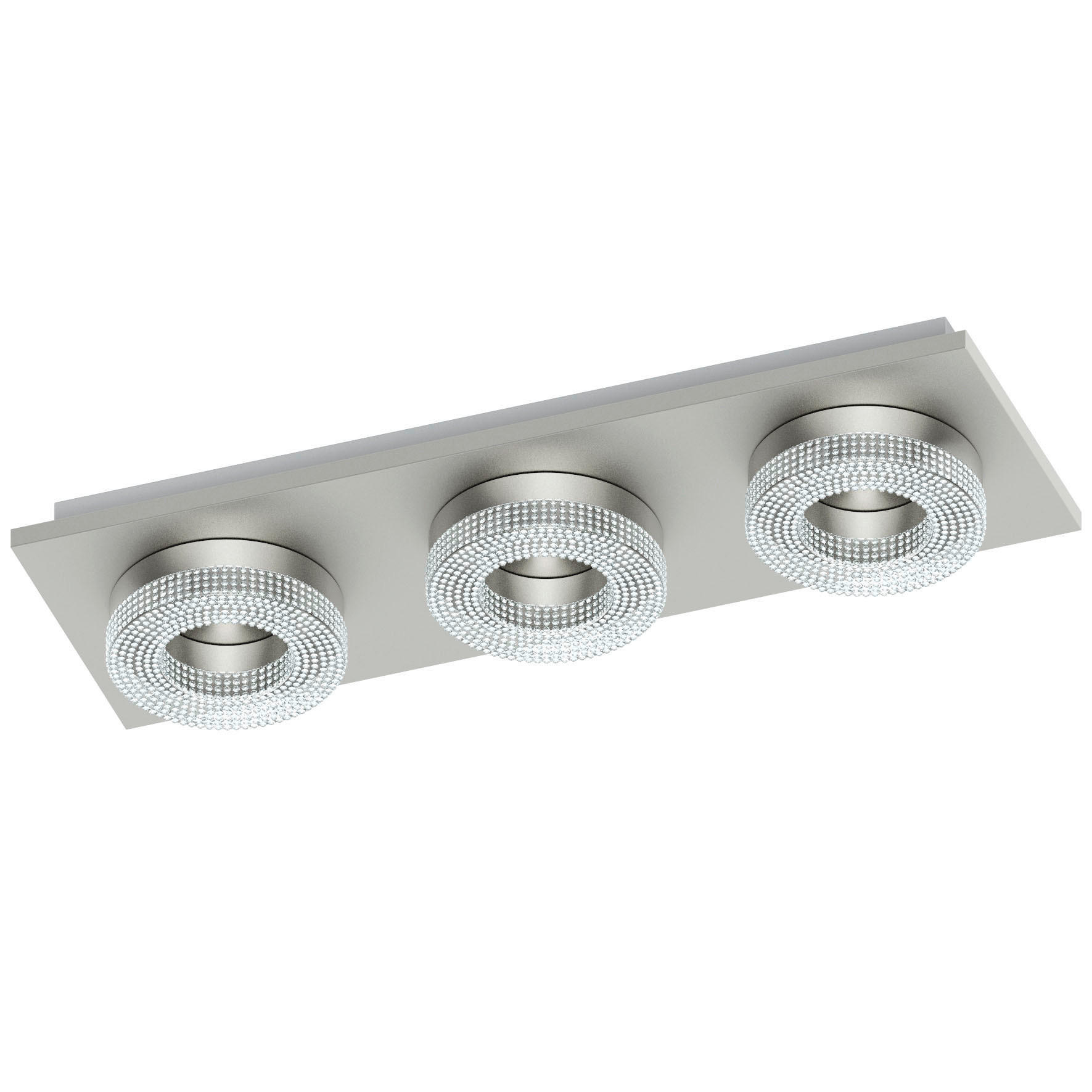 PLAFONIERĂ CU LED - argintiu, Design, plastic/metal (46/14/6cm)