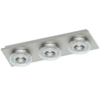 PLAFONIERĂ CU LED - argintiu, Design, plastic/metal (46/14/6cm)