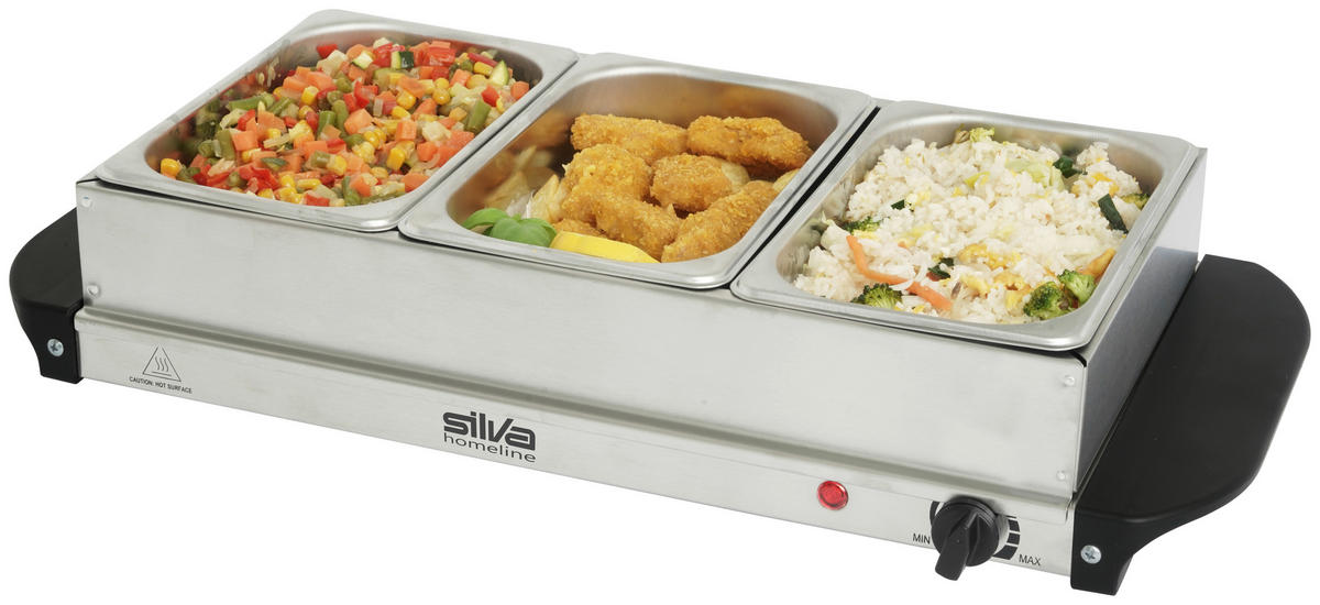 CHAFING-DISH  - Edelstahlfarben/Schwarz, Trend, Kunststoff/Metall (54,7/14/26,3cm) - Silva Schneider