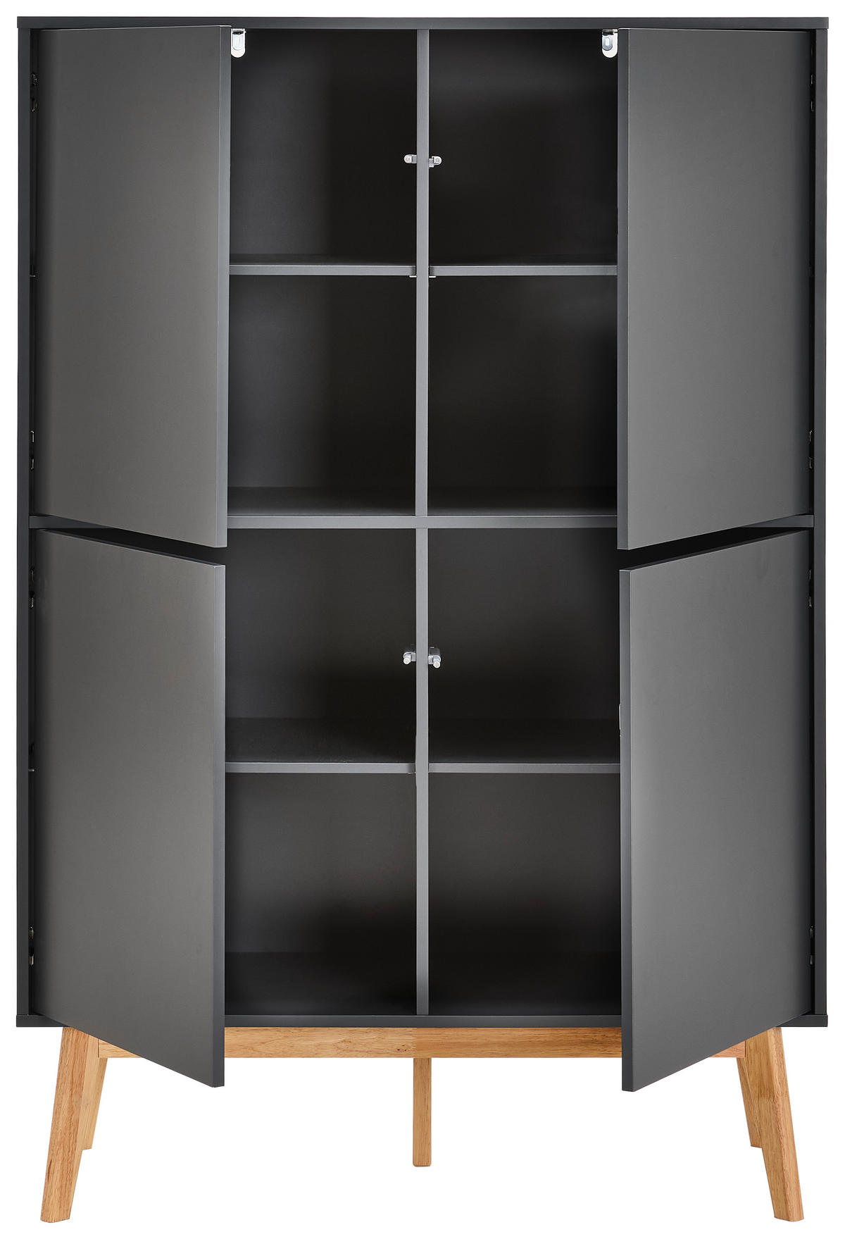 VYSOKÁ KOMODA, kaučukové dřevo, šedá, přírodní barvy, 100/149/40 cm - šedá/bílá, Design, dřevo/kompozitní dřevo (100/149/40cm) - MID.YOU