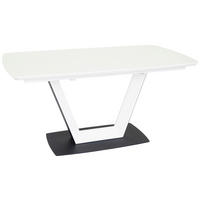 MATBORD svart, vit rektangulär  utdragbar  - vit/svart, Design, metall/trämaterial (160-210/90/76cm) - Novel