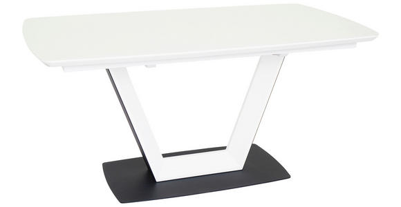 ESSTISCH in Metall, Glas, Holzwerkstoff 160-210/90/76 cm - Schwarz/Weiß, Design, Glas/Holzwerkstoff (160-210/90/76cm) - Novel