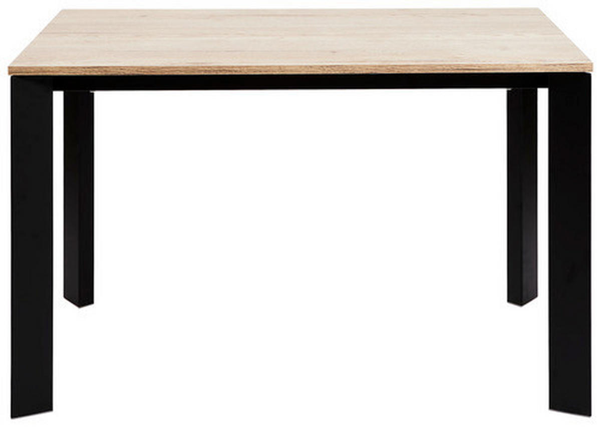 ESSTISCH rechteckig Schwarz, Eichefarben  - Eichefarben/Schwarz, Design, Holzwerkstoff/Metall (120/80/75cm) - home24
