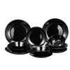 TAFELSERVICE 16-teilig  - Schwarz, Basics, Glas - Boxxx