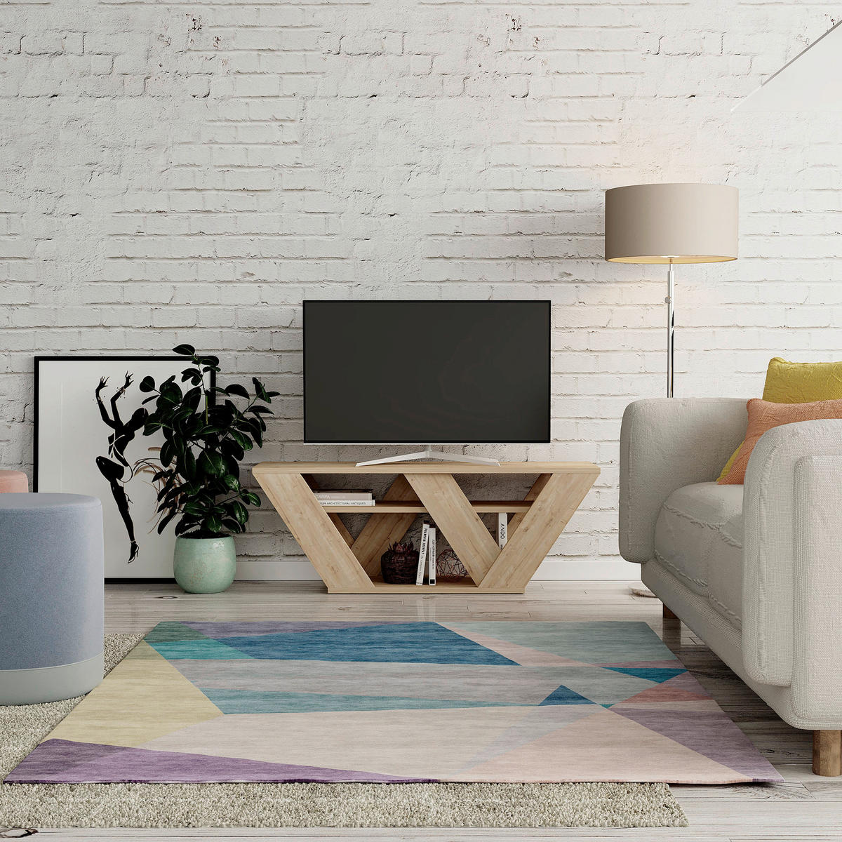 PHONOTISCH - Eichefarben, Design, Holzwerkstoff (110/30/40cm) - Livetastic