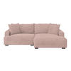 ECKSOFA Rosa Cord  - Schwarz/Rosa, MODERN, Textil (265/180cm) - P & B