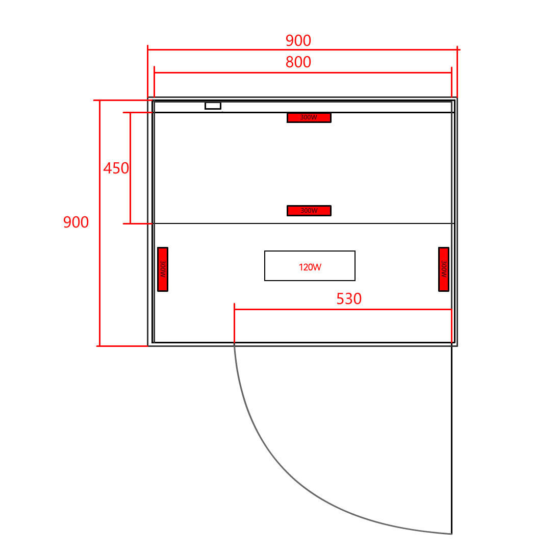INFRAROTKABINE für 1 Personen  - Naturfarben, Basics, Glas/Holz (90/190/90cm) - Sanotechnik