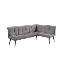KLUPA KUTNA  sivo-smeđa  drvo, tekstil, drvni materijal      - sivo-smeđa/crna, Moderno, drvni materijal/drvo (240/161cm) - Livetastic