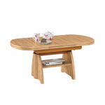 COUCHTISCH Wildeiche furniert 125-165,5/71/56-75 cm oval Eiche Bianco, Wildeiche  - Wildeiche/Eiche Bianco, KONVENTIONELL, Holzwerkstoff/Metall (125-165,5/71/56-75cm) - Venda