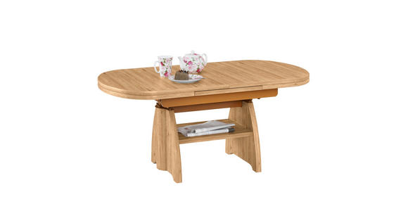 COUCHTISCH Wildeiche furniert 125-165,5/71/56-75 cm oval Eiche Bianco, Wildeiche  - Wildeiche/Eiche Bianco, KONVENTIONELL, Holzwerkstoff/Metall (125-165,5/71/56-75cm) - Venda