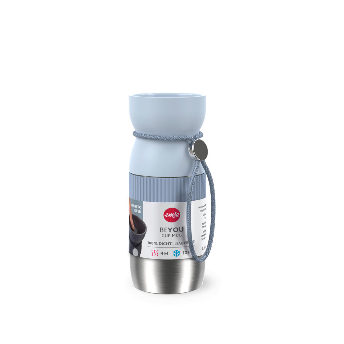 ISOLIERFLASCHE beYou 0,36L L  - Pastellblau, Basics, Metall (7,4/7,4/18,7cm) - Emsa