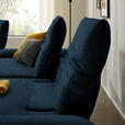 ECKSOFA  in Teddystoff Dunkelblau  280/170-195 cm  - Schwarz/Dunkelblau, Design, Textil/Metall (280/170-195cm) - Dieter Knoll