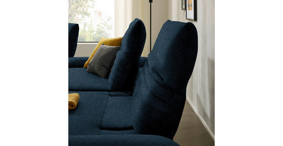 ECKSOFA  in Teddystoff Dunkelblau  280/170-195 cm  - Schwarz/Dunkelblau, Design, Textil/Metall (280/170-195cm) - Dieter Knoll