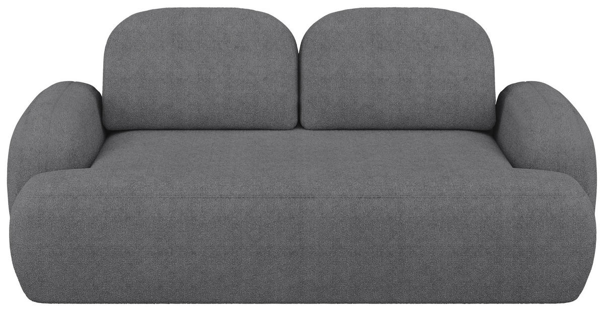 2-SITZER-SOFA Sevilla Plus in Bouclé Dunkelgrau  - Dunkelgrau/Schwarz, Design, Kunststoff/Textil (210/92/110cm) - MID.YOU