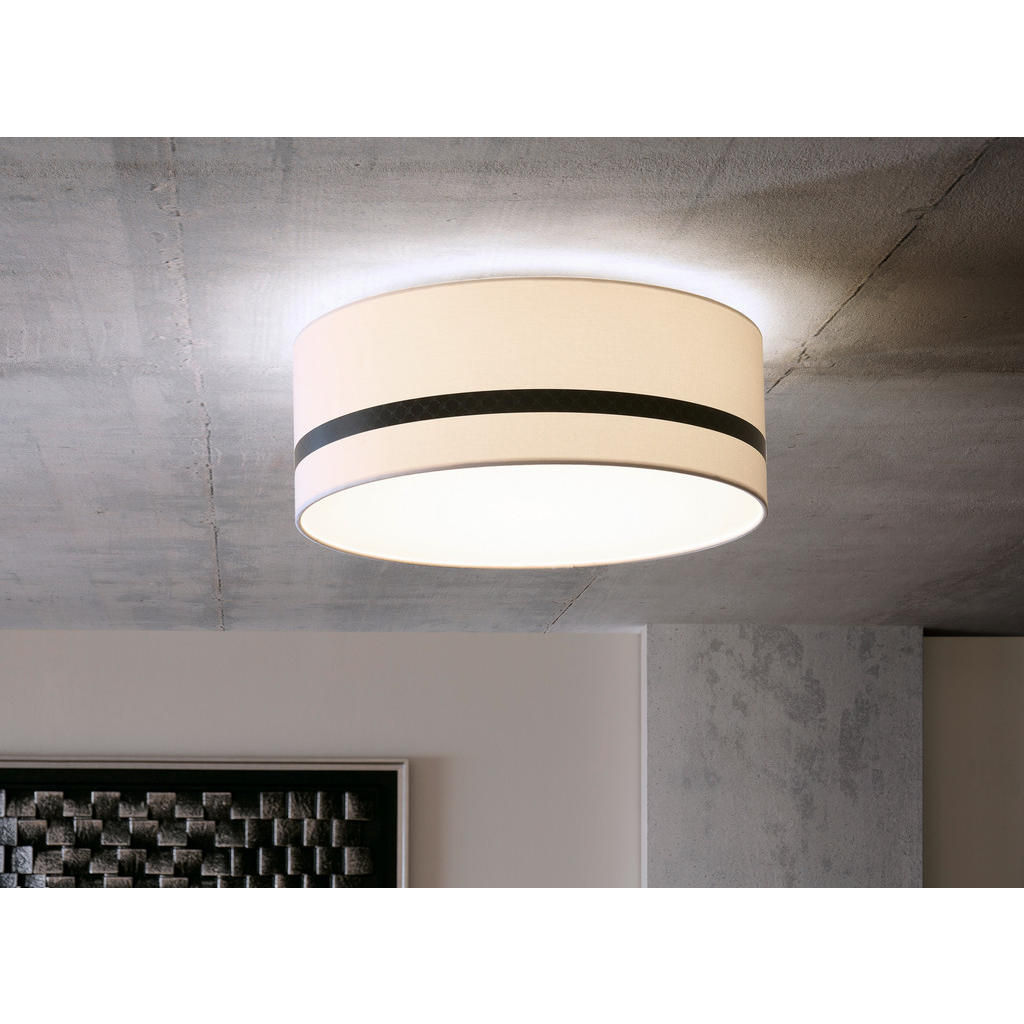 Thumbnail - Joop! Deckenleuchte Round Lights, Schwarz, Weiß, Metall, Textil, rund,rund, 23 cm, Lampen & Leuchten, Innenbeleuchtung, ...