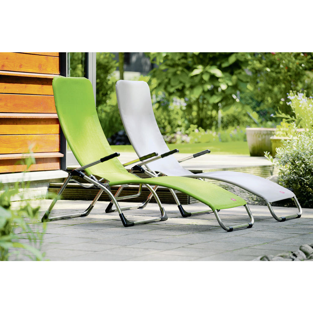Thumbnail - Fiam Bäderliege, Grau, Metall, Textil, 63x107x142 cm, wetterfest, UV-beständig, klappbar, Gartenmöbel, Gartenliegen