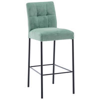 BAROVÁ STOLIČKA, čierna, mätovozelená - čierna/mätovozelená, Design, kov/textil (46/91/61cm) - Xora