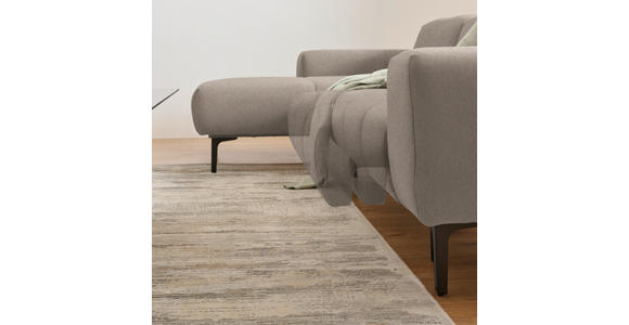 ECKSOFA in Chenille Beige 167/311 cm - Beige/Schwarz, Design, Textil/Metall (167/311cm) - Xora