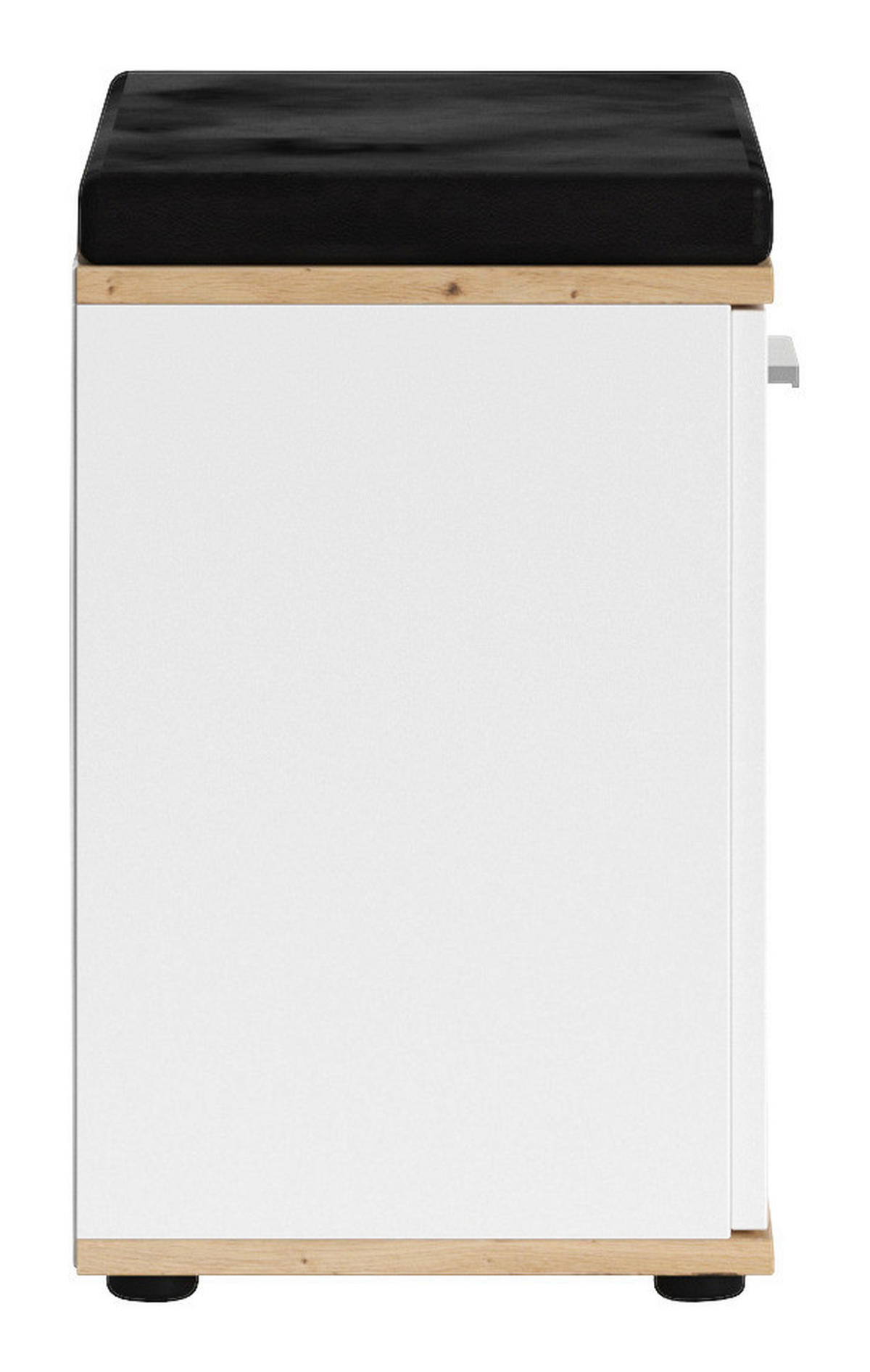 GARDEROBENBANK - Silberfarben/Schwarz, LIFESTYLE, Kunststoff/Textil (48,5/49/30cm) - MID.YOU
