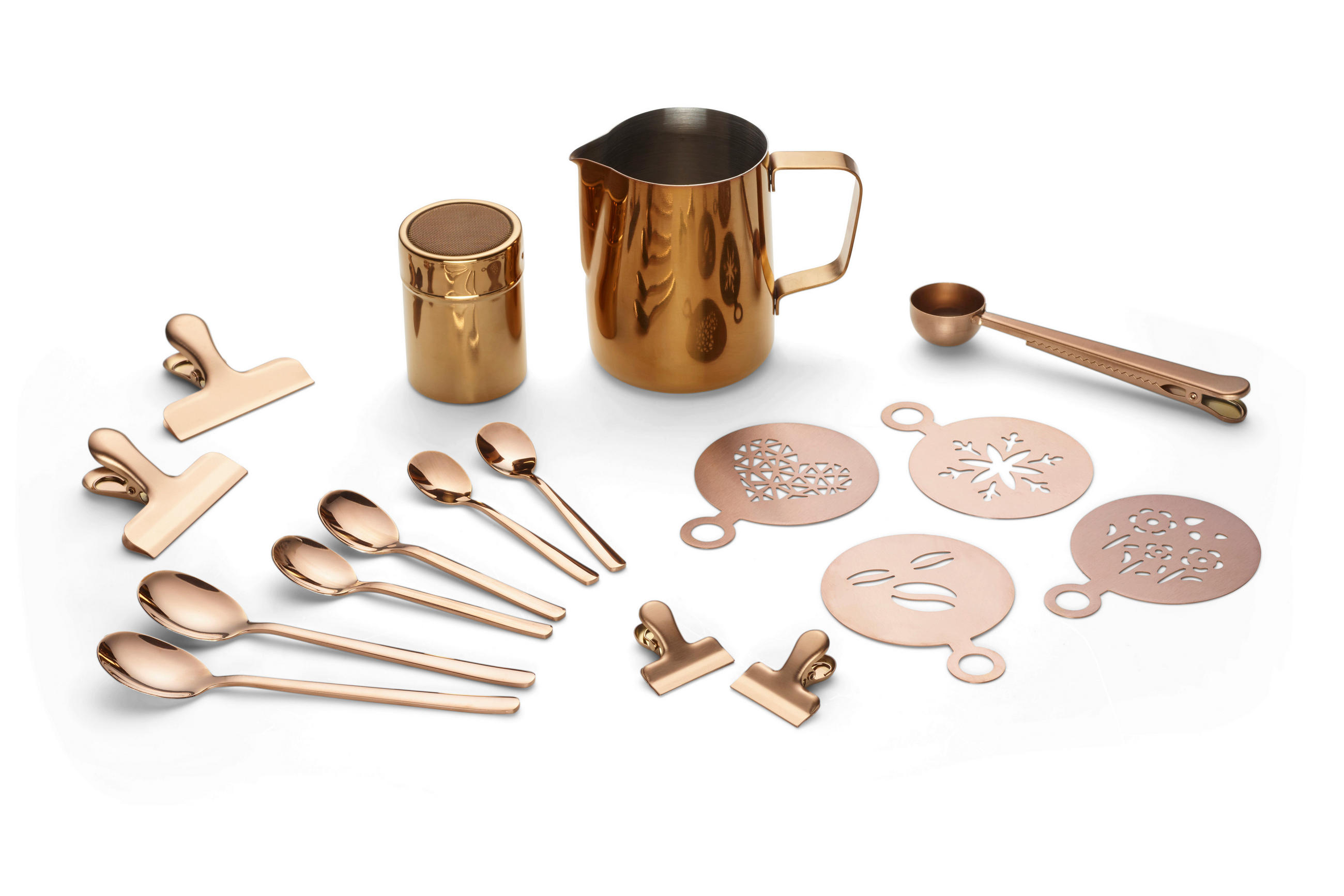 KAFFEESET 23-teilig  - Kupferfarben, Basics, Metall - Echtwerk
