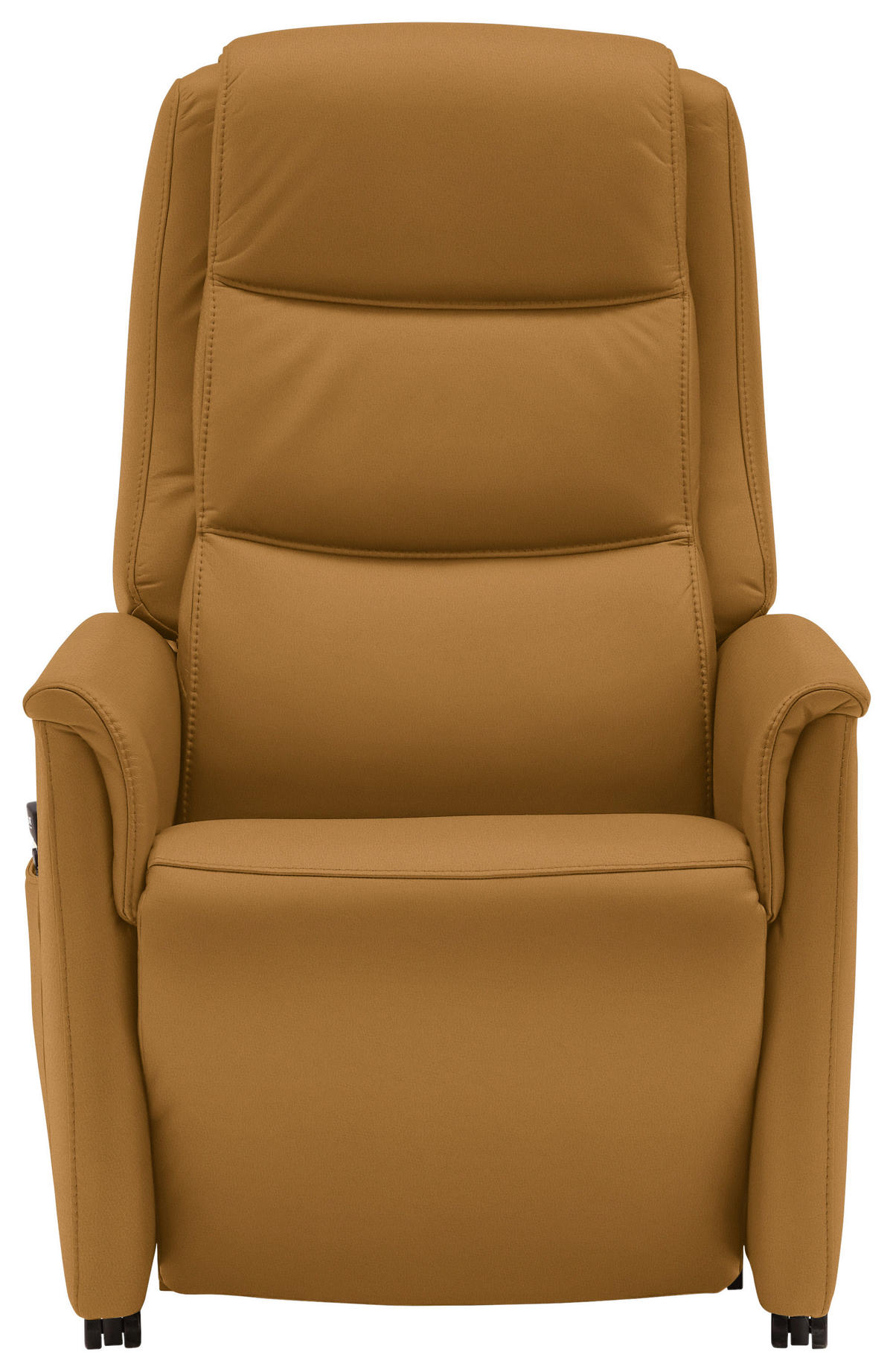 FERNSEHSESSEL Valdera  mit Relaxfunktion, Aufstehhilfe, Rücken echt Echtleder Senfgelb  - Senfgelb/Schwarz, KONVENTIONELL, Leder/Kunststoff (70/107/88cm) - Livetastic