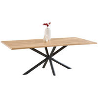 ESSTISCH Holz, Metall 220/95/76 cm  - Eiche Bianco/Schwarz, Design, Holz/Metall (220/95/76cm) - Dieter Knoll