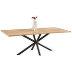 ESSTISCH in Holz, Metall 220/95/76 cm  - Eiche Bianco/Schwarz, Design, Holz/Metall (220/95/76cm) - Dieter Knoll