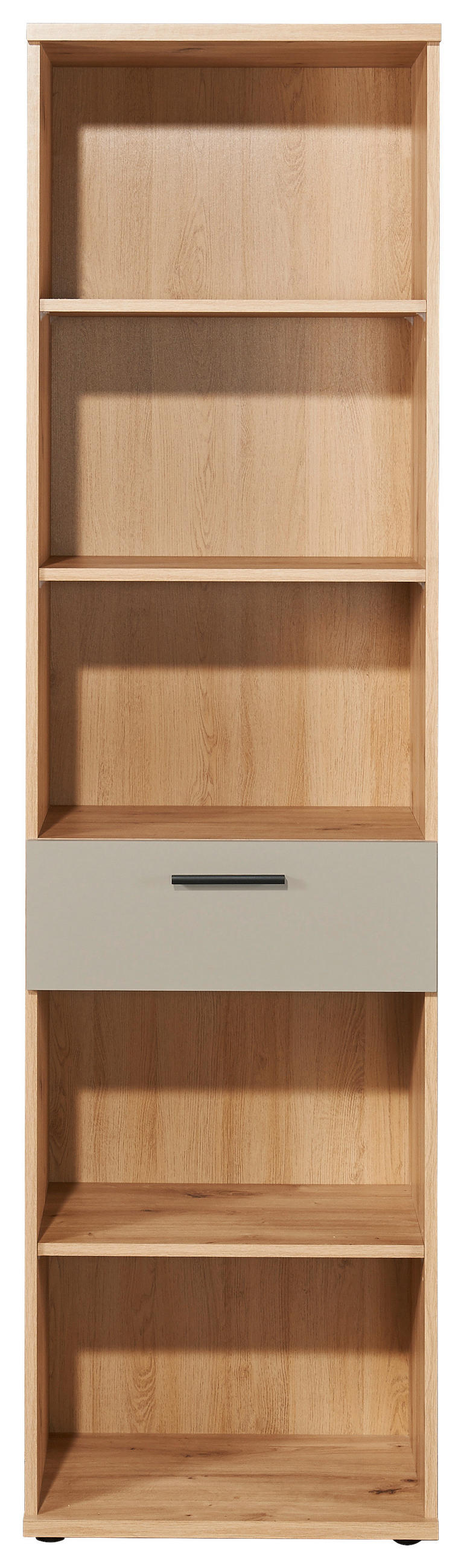 AKTENREGAL Kaschmir, Eiche Artisan  - Kaschmir/Schwarz, MODERN, Holzwerkstoff/Kunststoff (54/200/38cm) - MID.YOU