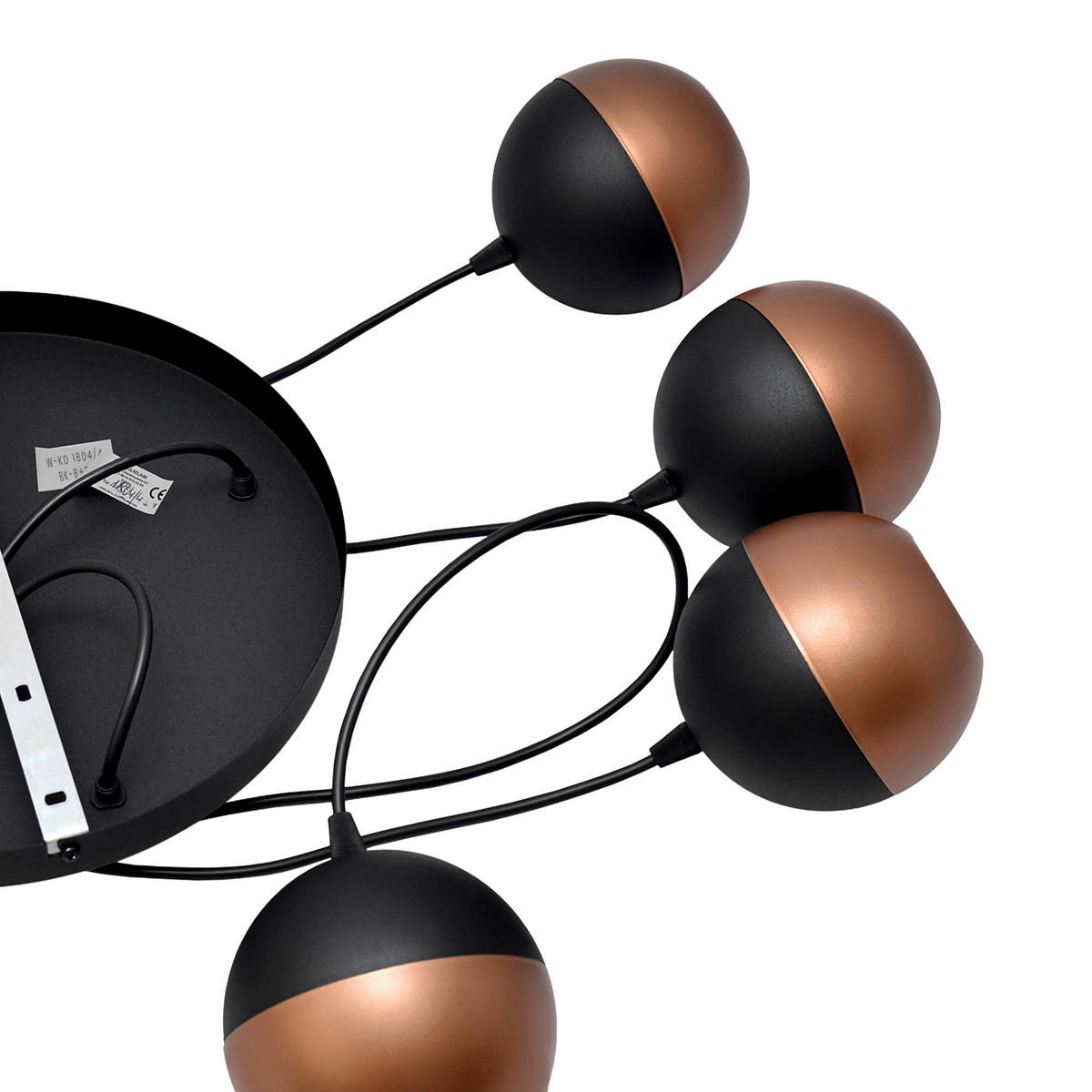 HÄNGELEUCHTE  35/35/90 cm    - Schwarz/Kupferfarben, Trend, Metall (35/35/90cm)