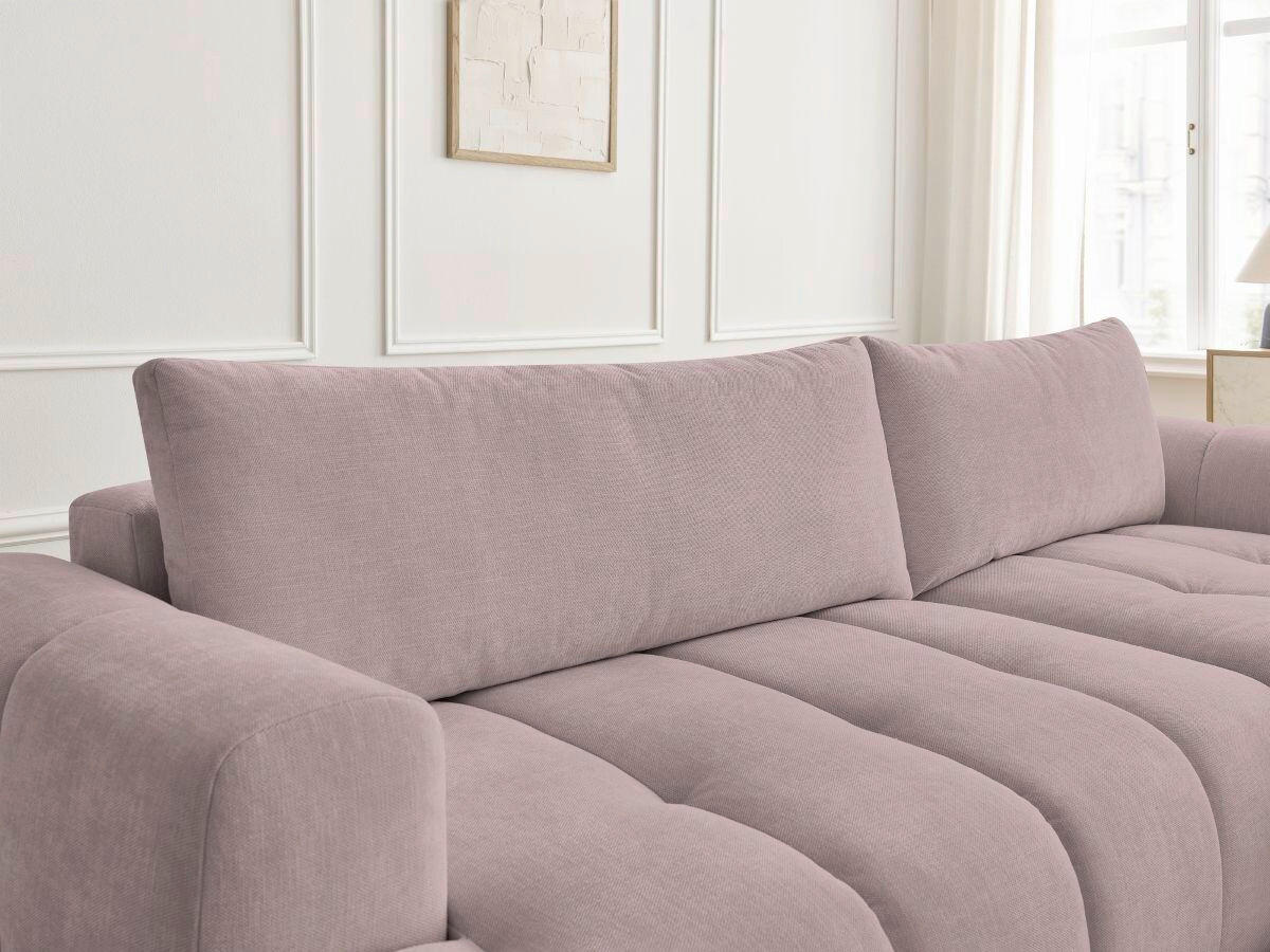 ECKSCHLAFSOFA FUJI Leinenoptik Pink  inkl.  - Pink/Schwarz, MODERN, Kunststoff/Textil (292/160cm)
