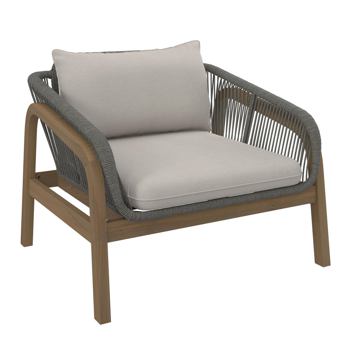 LOUNGE GARNITURA   drvo, metal, tekstil  smeđa, bež    - prirodne boje/bež, Moderno, drvo/metal - Ambia Garden