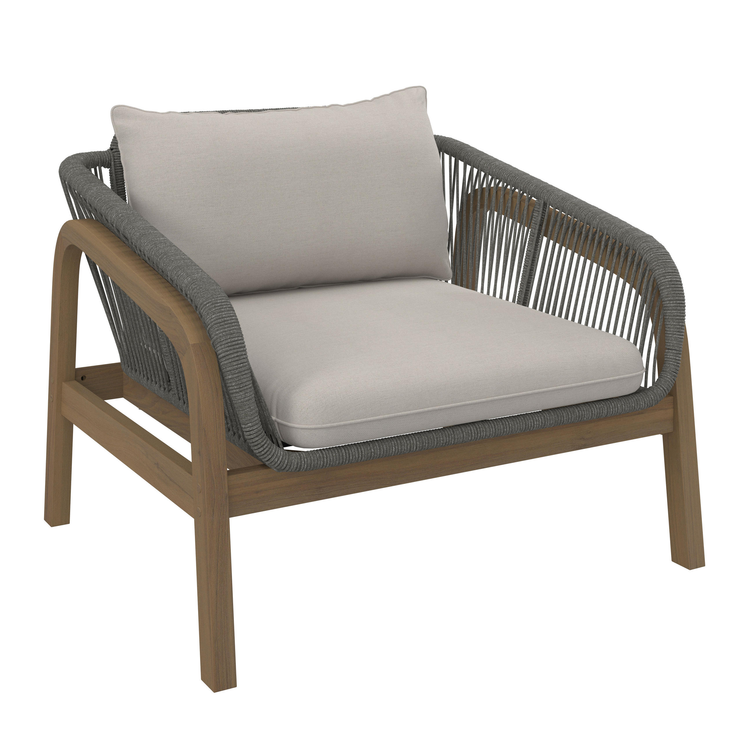 Thumbnail - Ambia Garden Loungegarnitur, Braun, Beige, Holz, Metall, Textil, 4-teilig, Akazie, massiv, Füllung: Polyester, einzeln s...