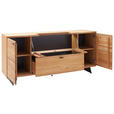 SIDEBOARD Wildeiche  190/87/44 cm  - Wildeiche/Anthrazit, Natur, Glas/Holz (190/87/44cm) - Linea Natura
