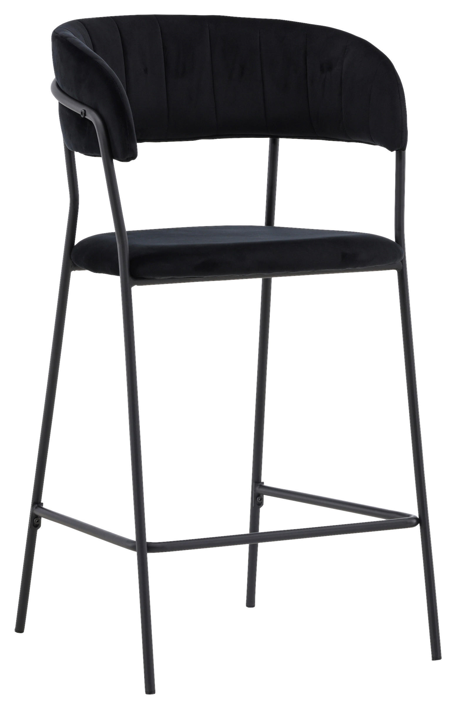 BARHOCKER-SET in Schwarz  - Schwarz, Design, Textil/Metall (53/97/49cm) - Livetastic