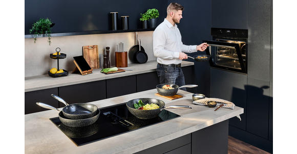 PFANNE Keramikbeschichtung  - Edelstahlfarben/Schwarz, Basics, Metall (20/4.3cm) - Homeware Profession.