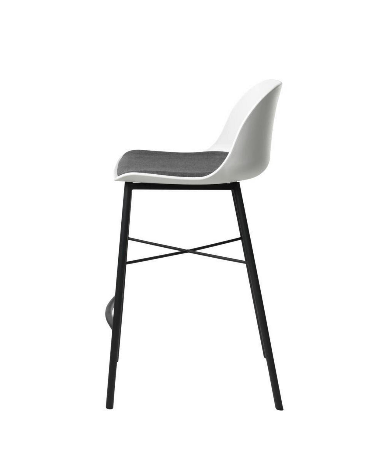 BARHOCKER Weiß  - Schwarz/Weiß, Basics, Kunststoff/Textil (48/93/53cm) - Livetastic