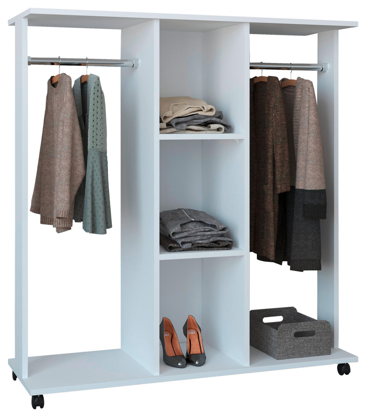 REGAL  116/124/40 cm Weiss  - Weiss, Modern, Holzwerkstoff/Kunststoff (116/124/40cm) - MID.YOU