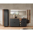 GARDEROBENSCHRANK 55/179/37 cm  - Schwarz/Graphitfarben, Design, Holzwerkstoff/Metall (55/179/37cm) - Voleo