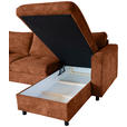 ECKSOFA Rostfarben Flachgewebe - Rostfarben/Schwarz, KONVENTIONELL, Textil/Metall (252/162cm) - Carryhome