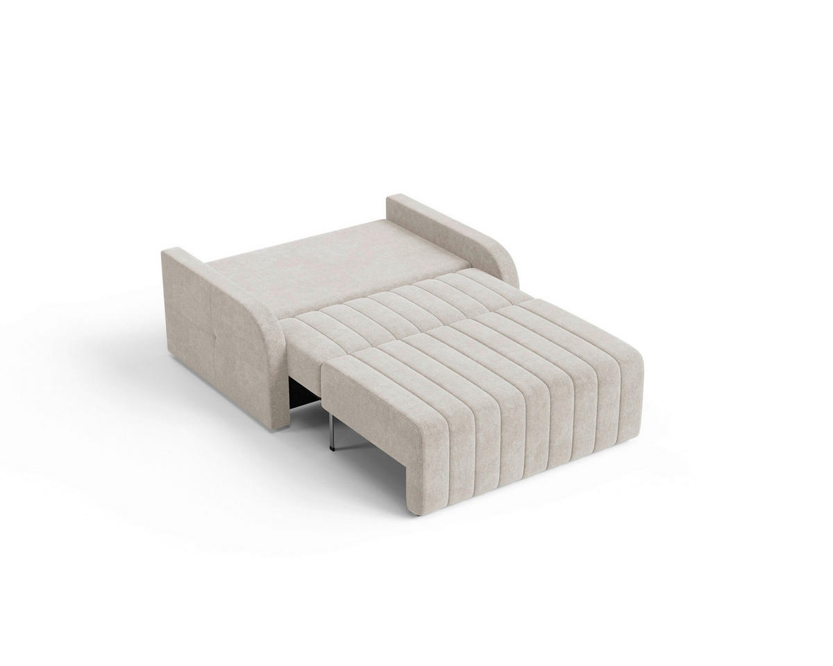 SCHLAFSOFA ALASKA 120 Taupe  inkl. Schlaffunktion, Stauraum  - Taupe/Schwarz, Design, Kunststoff/Textil (141/90/104cm) - MID.YOU