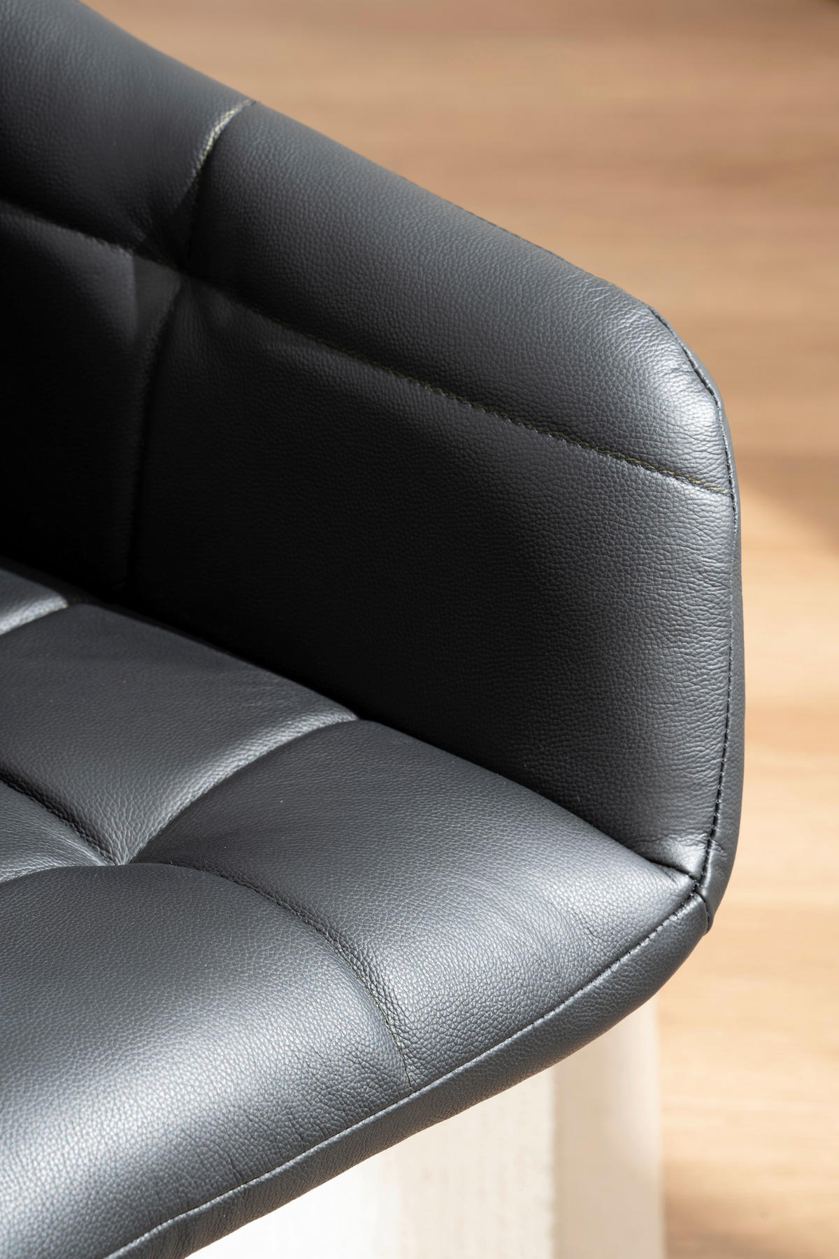 ARMLEHNSTUHL  in Eisen Echtleder pigmentiert  - Schwarz, Basics, Leder/Holz (56/82/59cm) - Livetastic